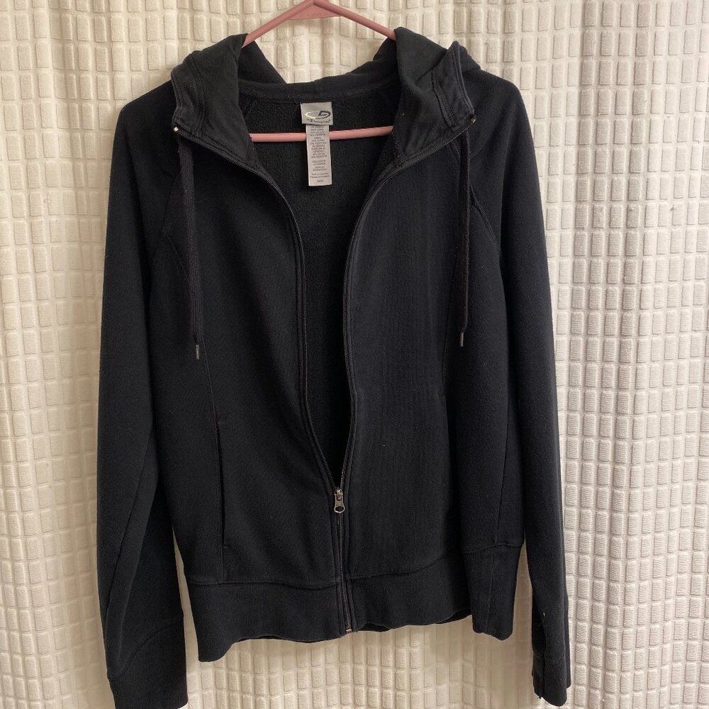 Champion Black Zip Front Hoodie Sweatshirt